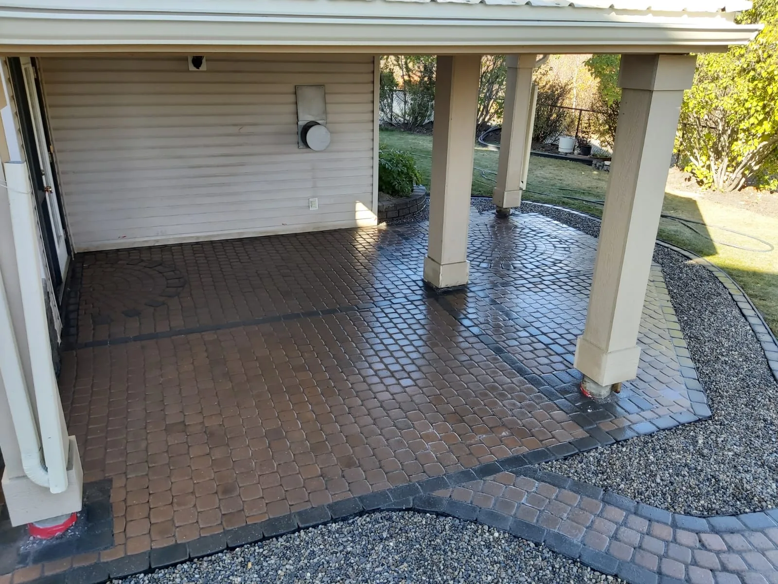 Fix Backyard Drainage: Cobblestone Patio Calgary