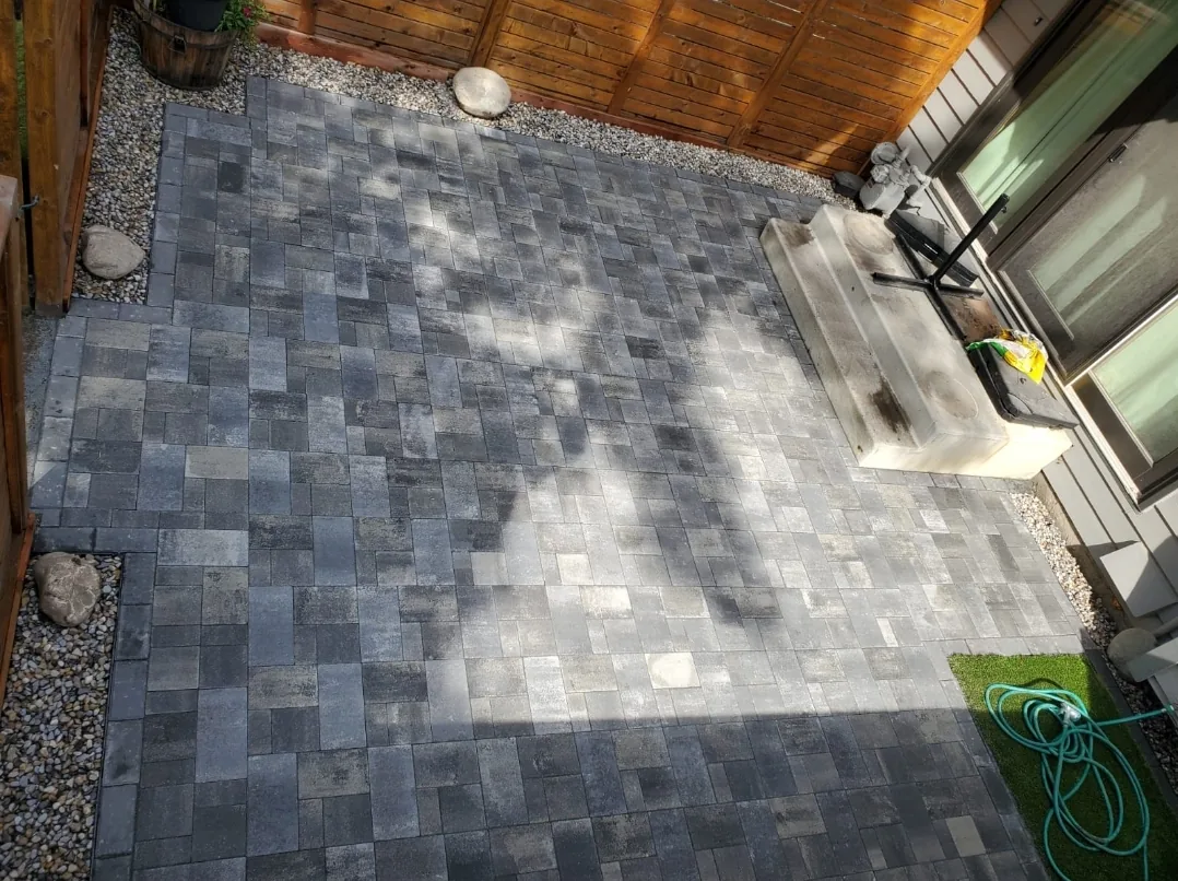 Point McKay Nw Calgary Backyard Remodeling Patio paving stones photo 3